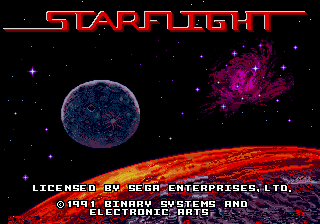 Starflight title screen for Sega Mega Drive